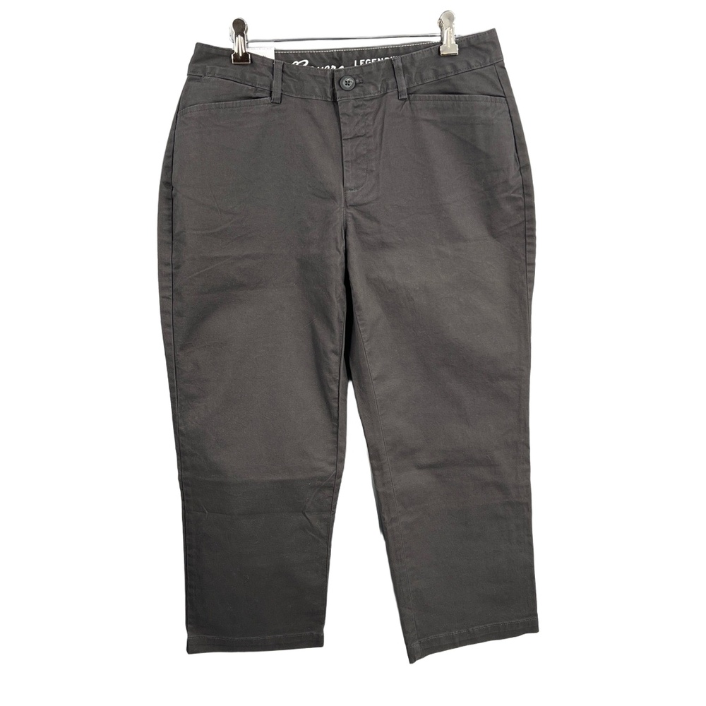 Eddie‎ Bauer Womens Curvy Crop Pants Carbon Gray Straight Leg Size 8 New